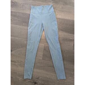 Athleta Delancey Moto Tight/Legging Sz XS w/ 3 Pockets & Zip Ankles, Mint Green